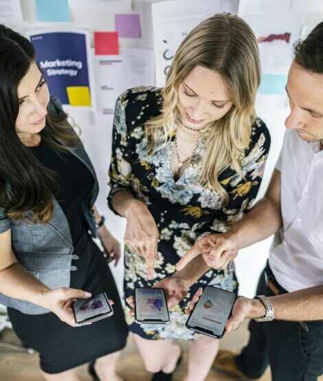 Business people sharing marketing ideas